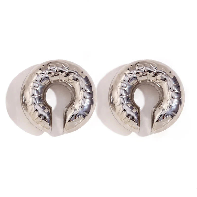 1 Pair Smooth Circle C Shape Clip Earrings For Women Lightweight Without Piercing Cartilage Ear Cuff Gold Silver Color Earrings
